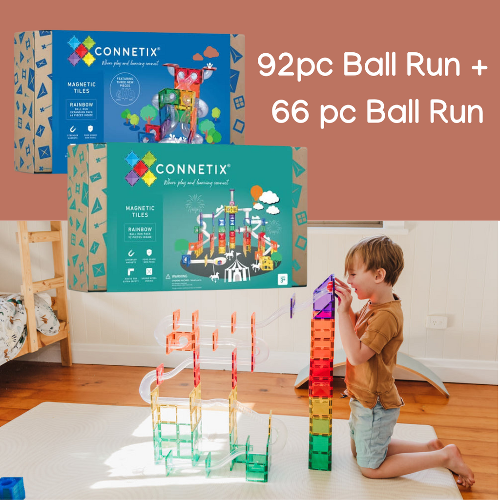 Connetix Ball Run 92pc + 66pc Bundle in Rainbow (158pcs) | FREE SHIPPING | Children of the Wild