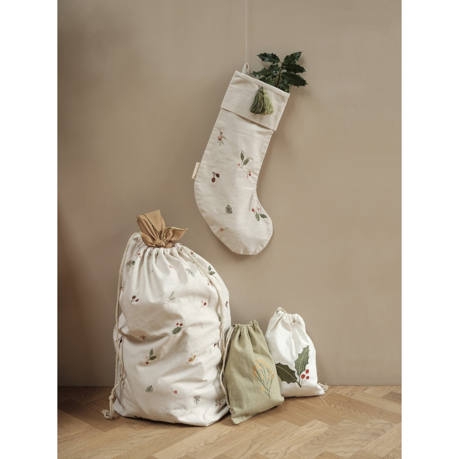 Fabelab Christmas Stocking in Natural Embroidered Organic Cotton | Fabelab Christmas | Children of the Wild