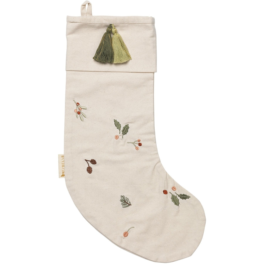 Fabelab Christmas Stocking in Natural Embroidered Organic Cotton | Fabelab Christmas | Children of the Wild