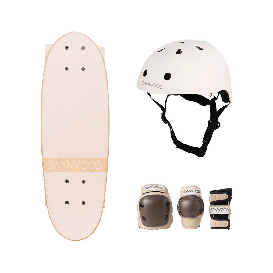 Banwood Skateboard and Protective Gear Bundle in Pink | For 3+ years | Children of the Wild