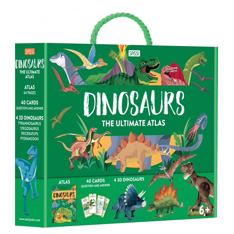 Sassi Junior The Ultimate Atlas and Models Set - Dinosaurs 3D Construction | Children of the Wild