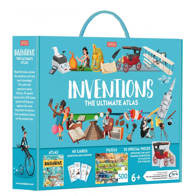 Sassi Junior The Ultimate Atlas and Puzzle Set - Inventions 500 pcs | Children of the Wild