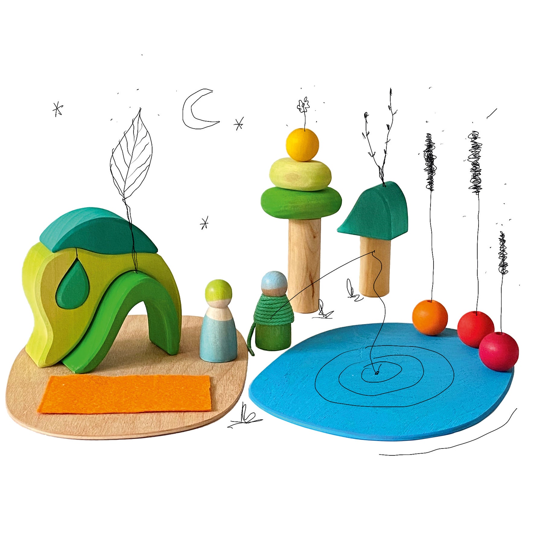 Grimms Play in the Woods Building Set | Small World Play | Children of the Wild