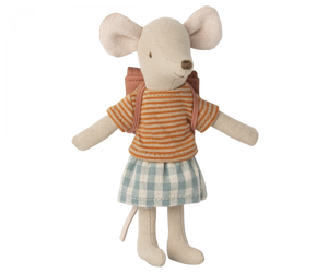 Maileg Tricycle Mouse Big Sister with Bag in Old Rose | 2023 Release | Children of the Wild