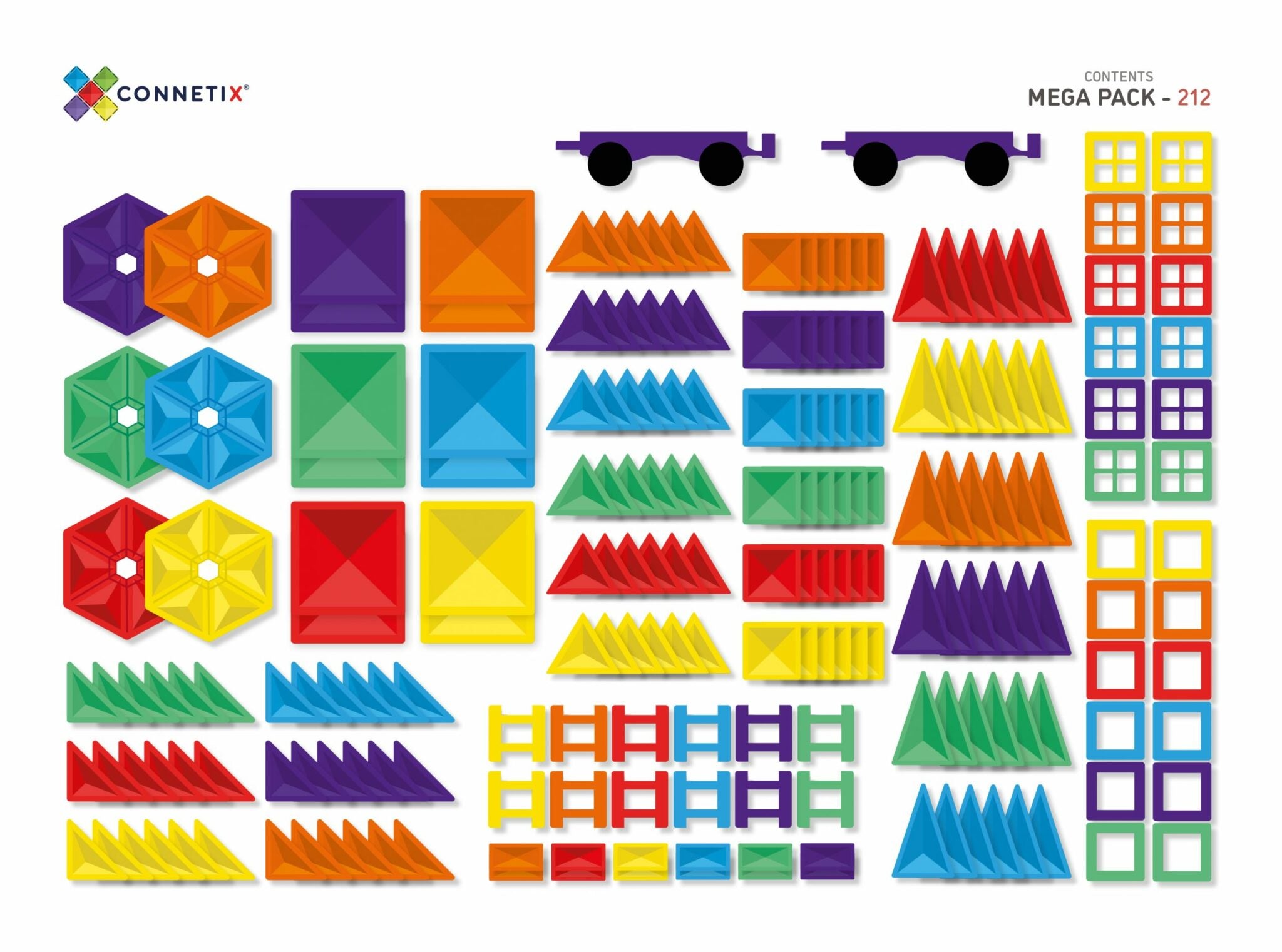 Connetix 212 Piece Magnetic Tile Mega Pack in Rainbow | 10% OFF SALE | Free Shipping | Children of the Wild