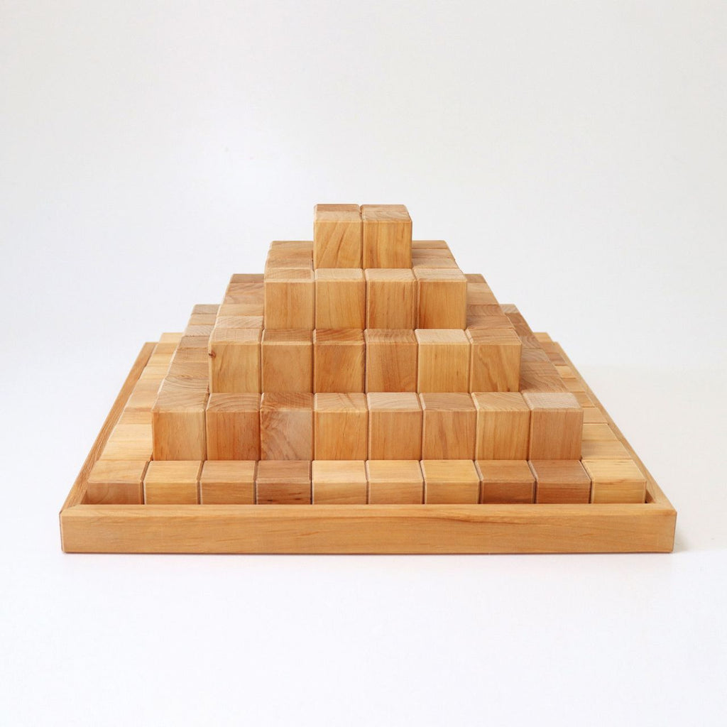 Grimms Large Stepped Pyramid Building Set in Natural | Wooden Block Sets | Children of the Wild