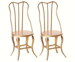 Maileg Vintage Chairs Micro Gold 2 Pc | Retired | Children of the Wild