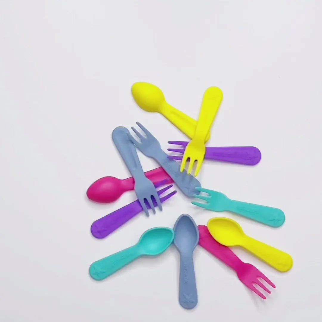 Lunch Punch Spoon and Fork Set in Pink | Children of the Wild
