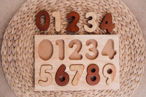 QToys Natural Wooden Number Puzzle | Children of the Wild