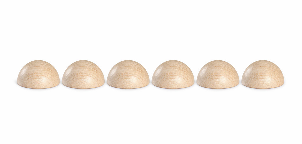 Grapat Natural Half Sphere Rounds with 6 Pieces | Heuristic Play | Children of the Wild