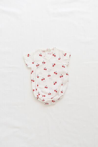 Fin and Vince Wrap Onesie in Cherry | 30% OFF SALE | Children of the Wild