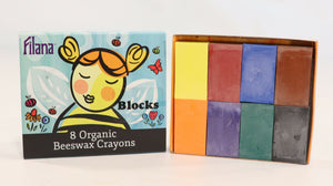 Filana Beeswax Crayons | 8 Blocks with Black and Brown | Children of the Wild