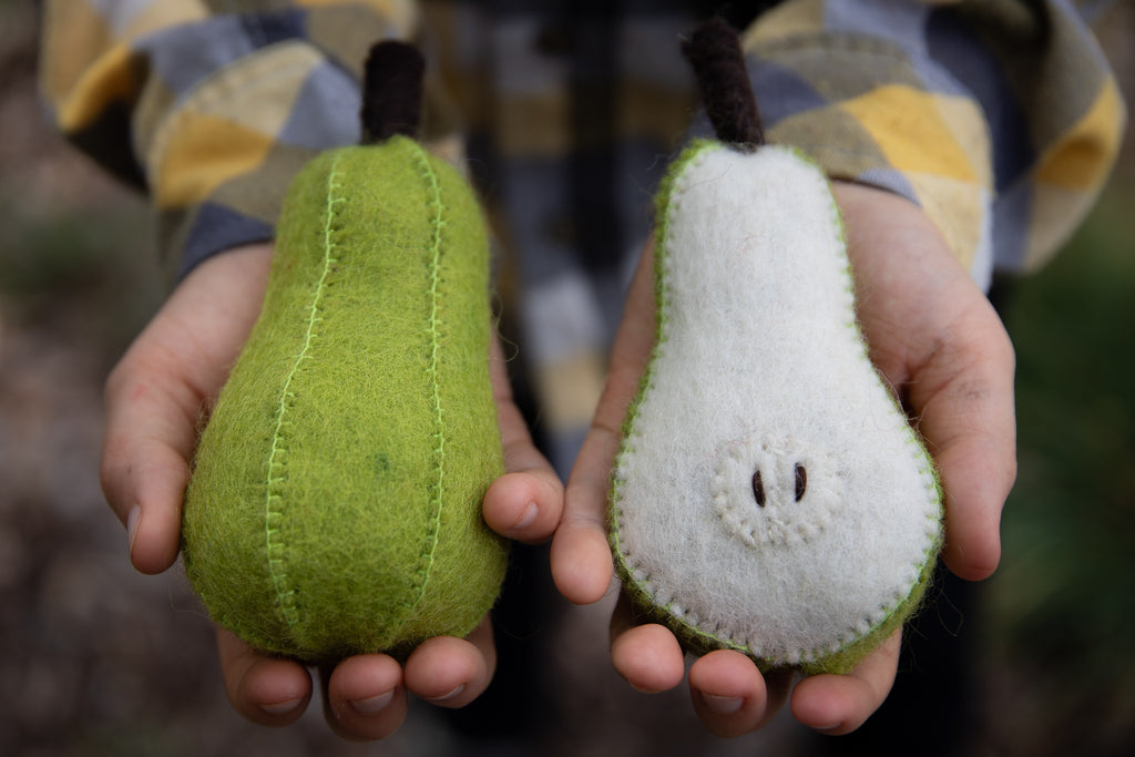 Papoose Fair Trade Pear Half Felt Toy | 25% OFF | Play Food | Children of the Wild