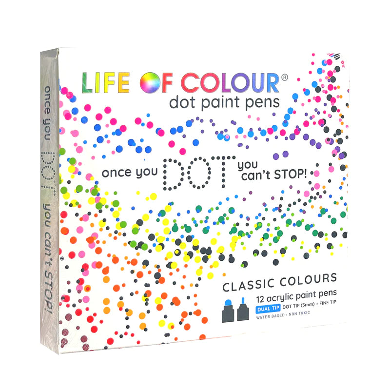 Life of Colour Dot Markers Acrylic Paint Pens Set of 12 | 20% OFF | Art Resource | Children of the Wild