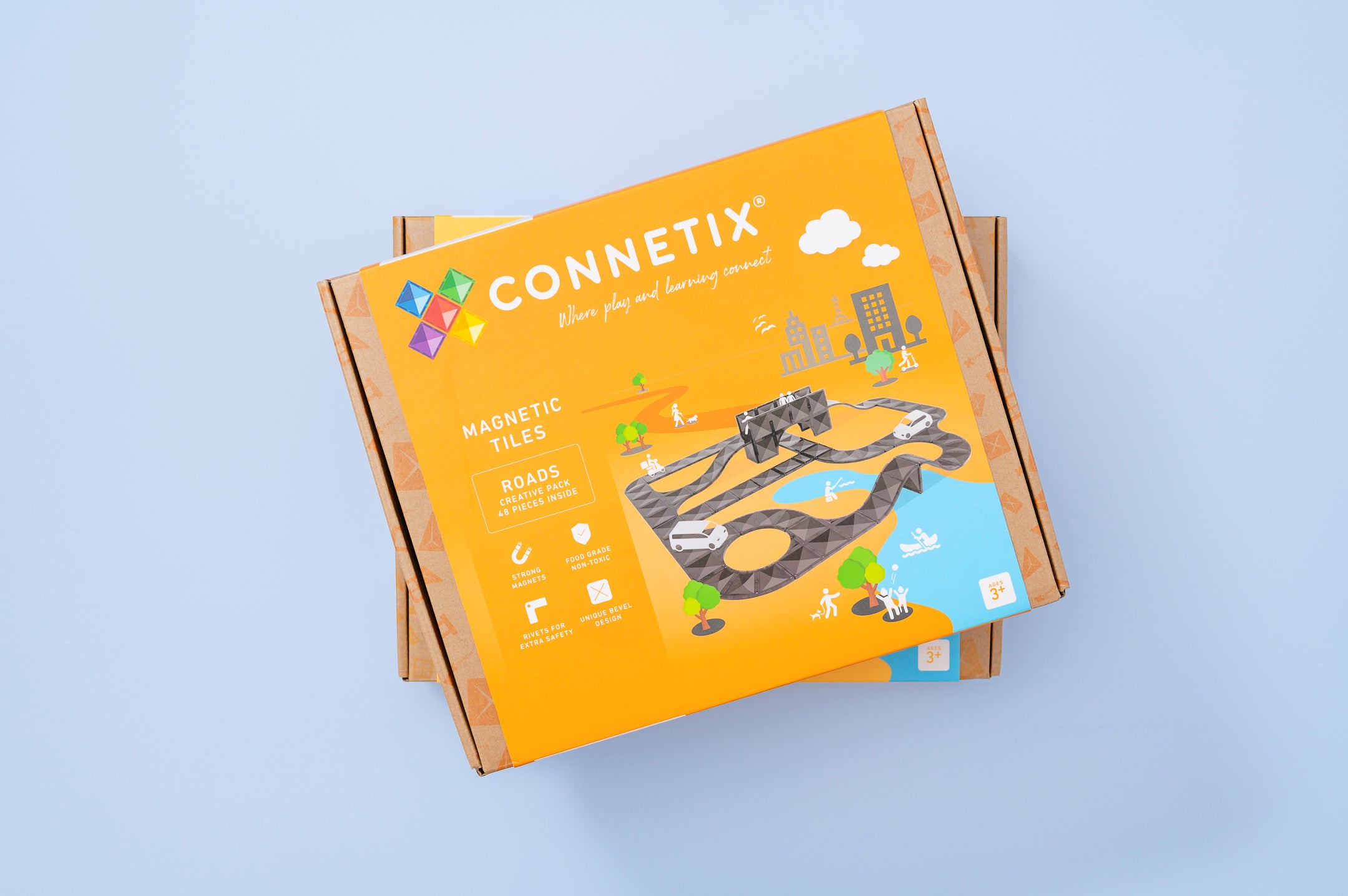 Connetix 48pc Creative Roads Magnetic Tile Pack | 2024 Release | Children of the Wild