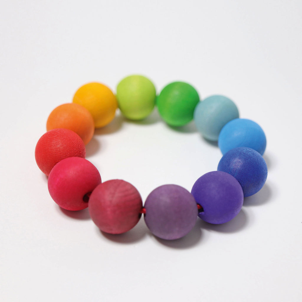 Grimm’s Grasping Bead Ring Toy Rainbow | Baby 0+ months | Children of the Wild
