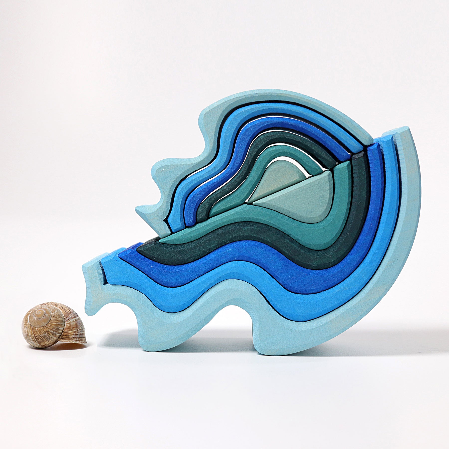 Grimms Stacking Water Wave Small  | Wooden Block Sets | 3+ Years | Children of the Wild