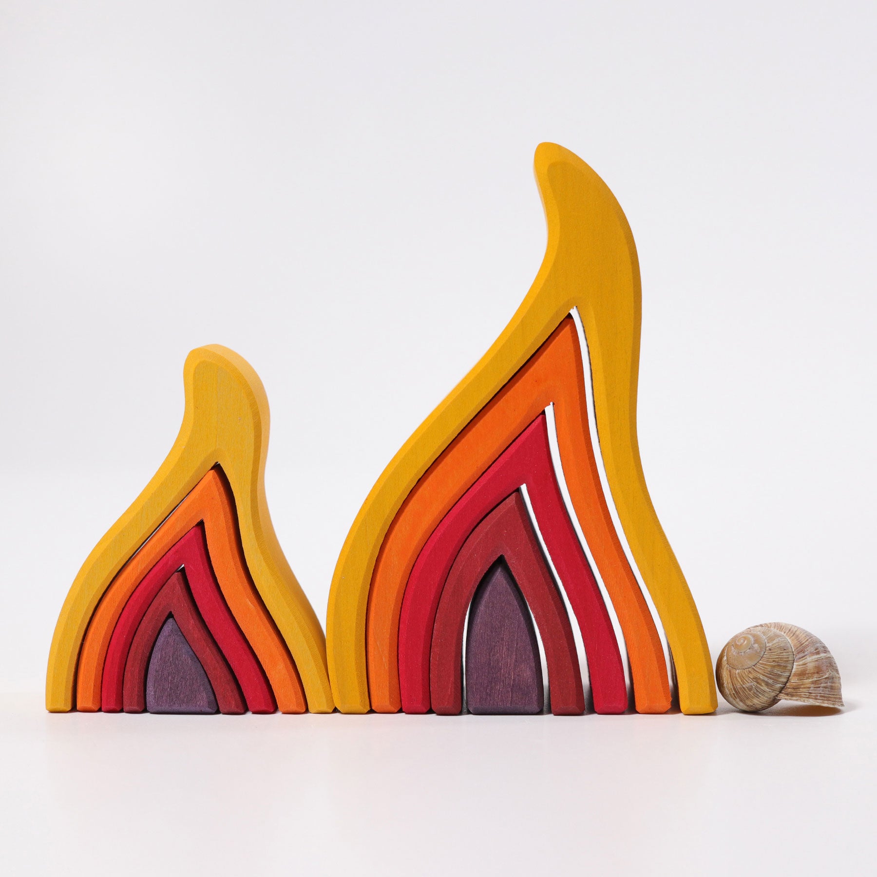 Grimms Stacking Fire Small | Wooden Block Sets | 3+ Years | Children of the Wild