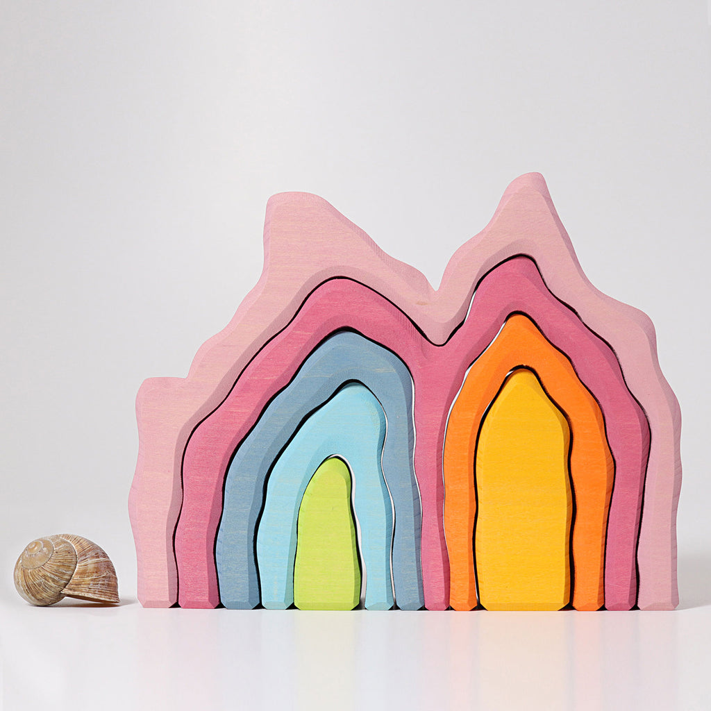 Grimms Coral Reef Stacker  | Wooden Block Sets | For ages 3+ years | Children of the Wild