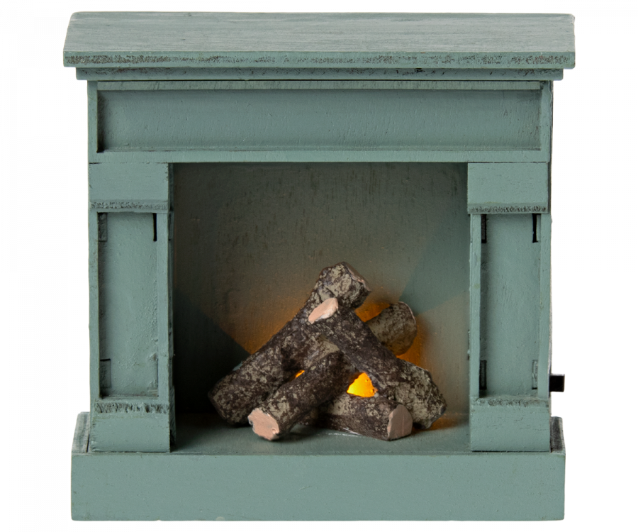 Maileg Miniature Fireplace in Vintage Blue 8cm | Children of the Wild