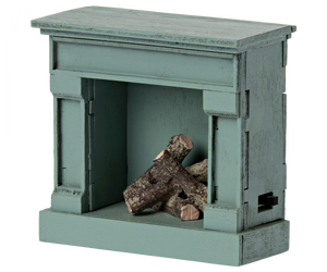Maileg Miniature Fireplace in Vintage Blue 8cm | Children of the Wild