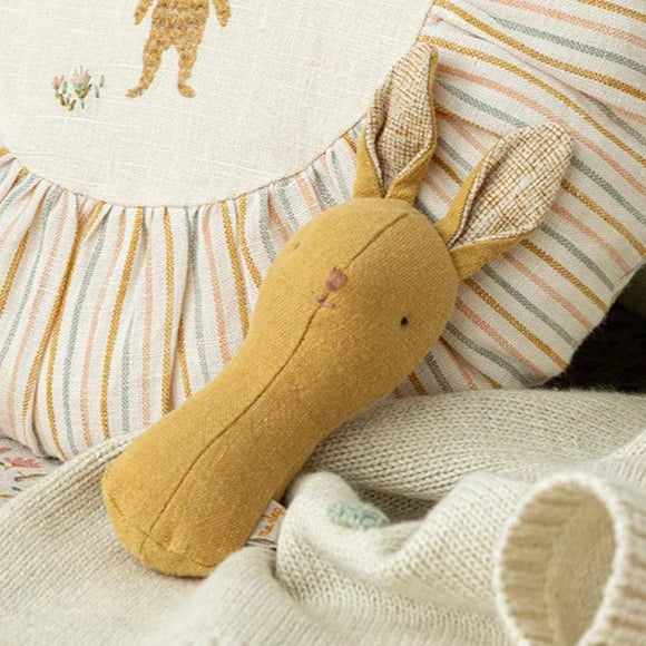 Maileg Lullaby Friends Bunny Rattle in Dusty Yellow | 2024 Release | Children of the Wild