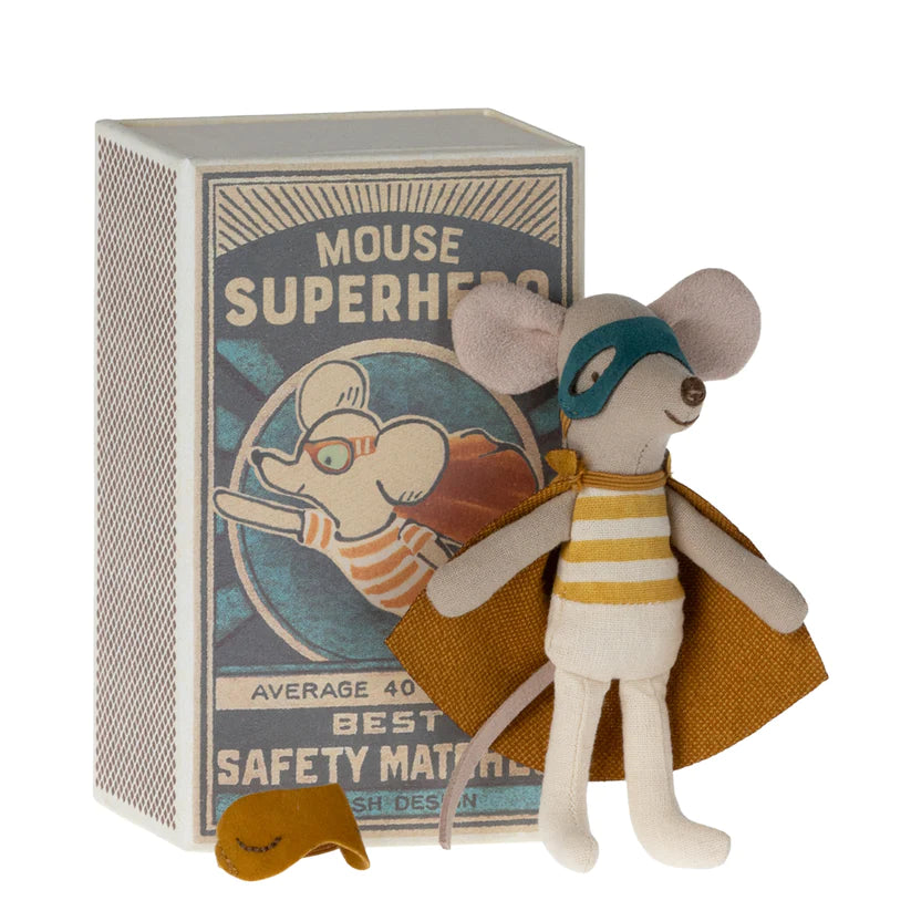 Maileg Superhero Mouse in Matchbox | 2022 Release | Children of the Wild