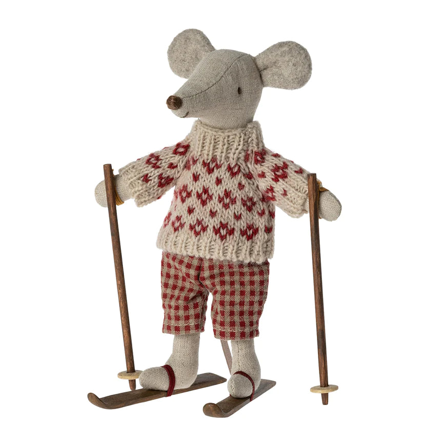 Maileg Winter Mouse with Skis Mum | 2023 Release | Children of the Wild