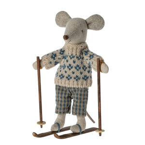 Maileg Winter Mouse with Skis Dad | 2023 Release | Children of the Wild