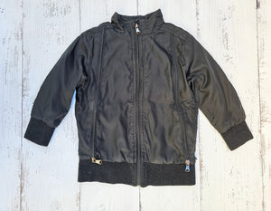 THRIFT SECOND LIFE Wayne Jnr Size 3 Black Zip Up Jacket | Children of the Wild