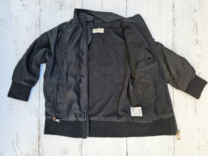 THRIFT SECOND LIFE Wayne Jnr Size 3 Black Zip Up Jacket | Children of the Wild