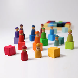 Grimms Mosaic Rainbow Block Set | 36 Pieces | Wooden Block Sets | 12+ Months | Children of the Wild