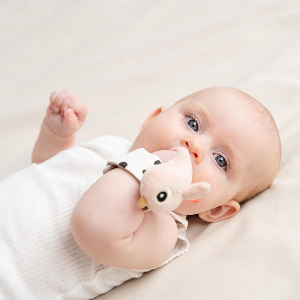 Done by Deer Wrist Rattle 2 Pc Set in Powder | Children of the Wild