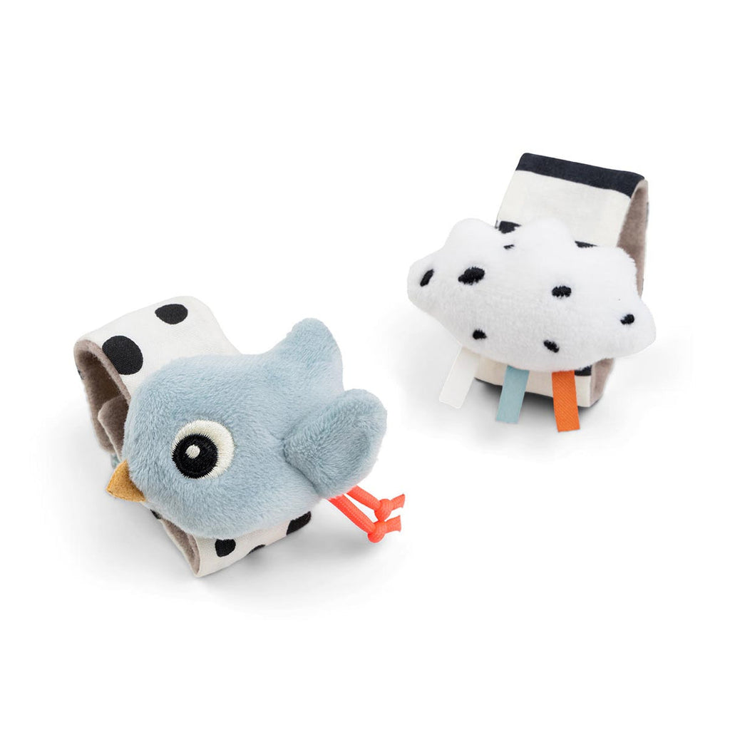 Done by Deer Wrist Rattle 2 Pc Set in Blue | Children of the Wild