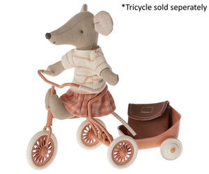 Maileg Tricycle Mouse Big Sister with Bag in Coral | 2024 Release | Children of the Wild