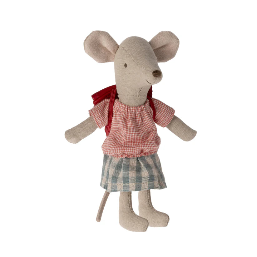 Maileg Tricycle Mouse Big Sister with Red Bag | 2024 Release | Children of the Wild