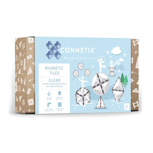 Damaged Box Sale | 15% OFF | Connetix 24 Piece Clear Shape Expansion Magnetic Tiles Pack | Children of the Wild