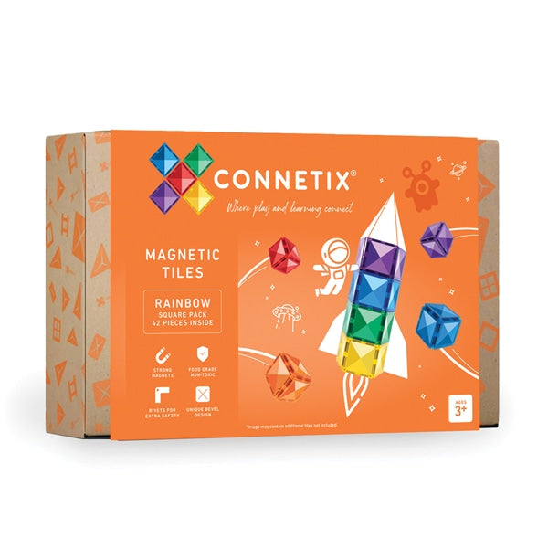 Damaged Box Seconds | Connetix 42 Pc Rainbow Square Pack  | Children of the Wild