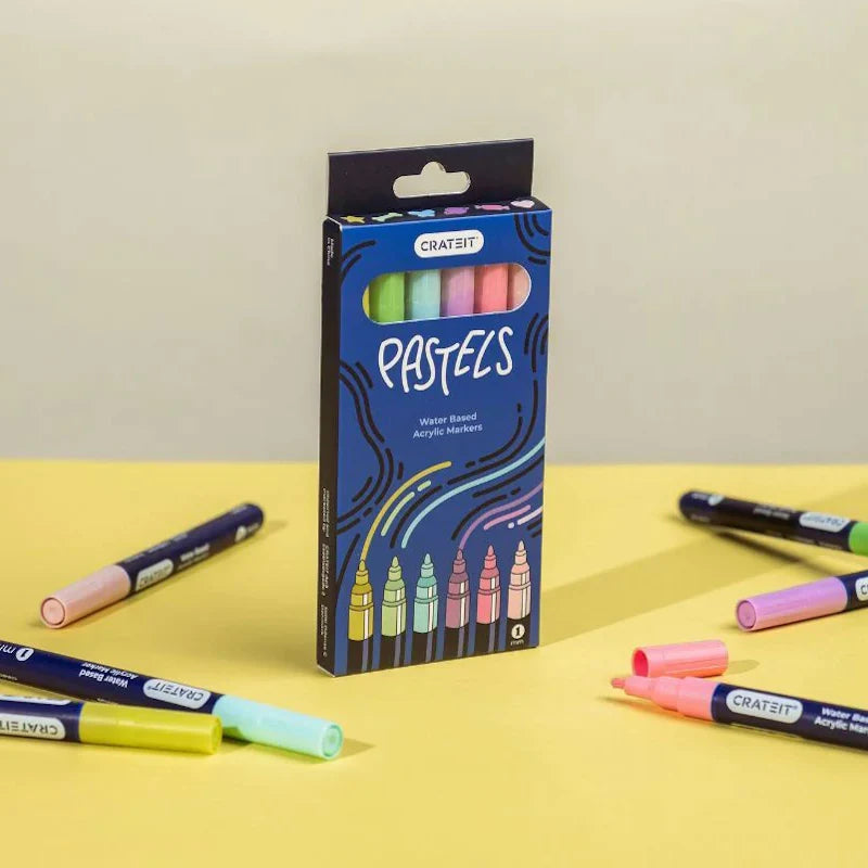 Crateit Pastel Markers 1mm 6pk | Children of the Wild