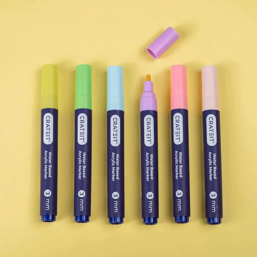 Crateit Pastel Markers 3mm 6pk | Children of the Wild