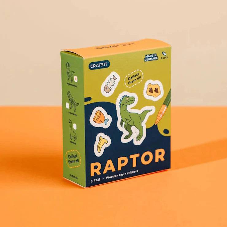 Crateit Dinosaur Raptor Wooden Toy | Children of the Wild