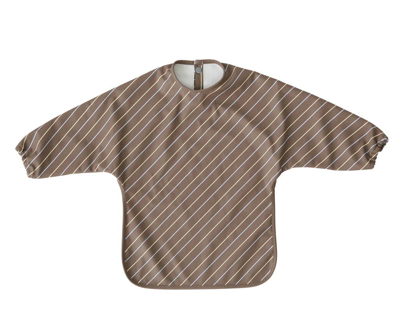 OYOY Striped Cape Bib Choko Brown | Children of the Wild