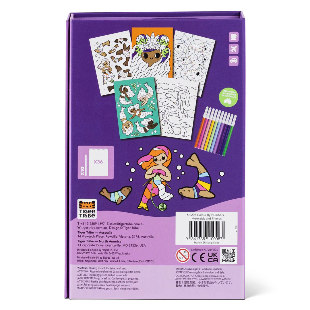 Tiger Tribe Colour by Numbers Mermaids & Friends | 4-7+ years | Childr ...