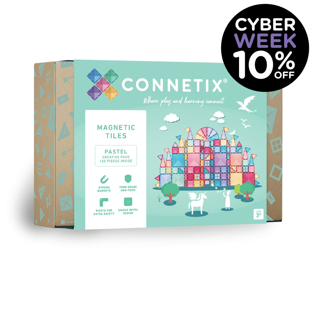 Connetix 120 Piece Pastels Creative Magnetic Tiles Pack | 10% OFF SALE | Children of the Wild