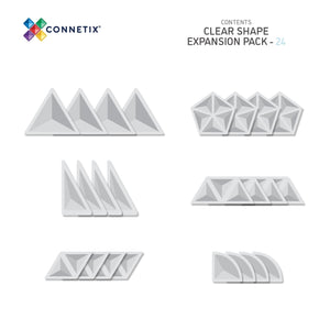 Damaged Box Sale | 15% OFF | Connetix 24 Piece Clear Shape Expansion Magnetic Tiles Pack | Children of the Wild