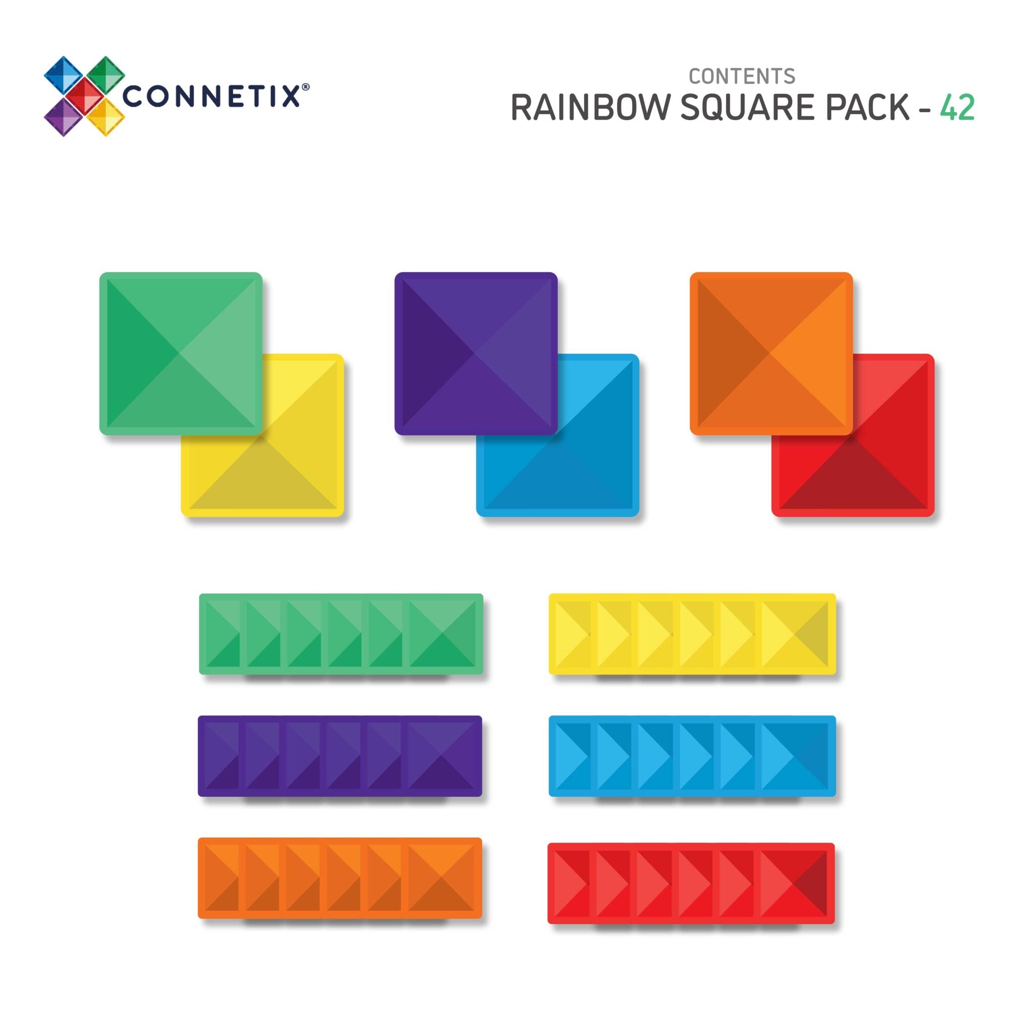 Connetix 42 Pc Rainbow Square Pack | Children of the Wild