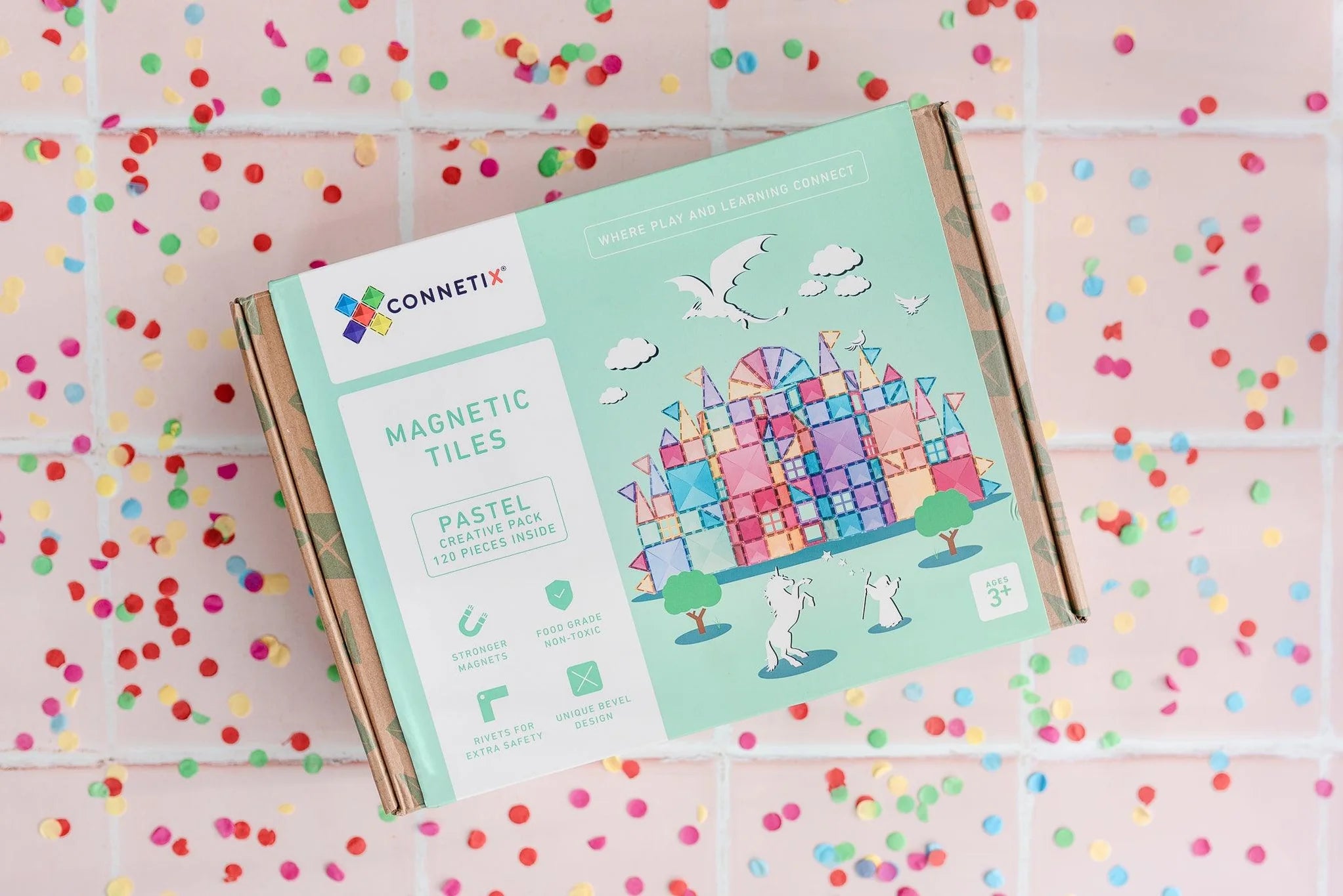 Connetix pastel 120pc creative pack in packaging 