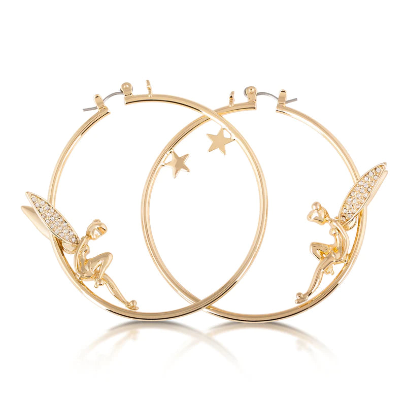 Couture Kingdom Tinker Bell Hoop Earrings in Gold | Disney | Children of the Wild