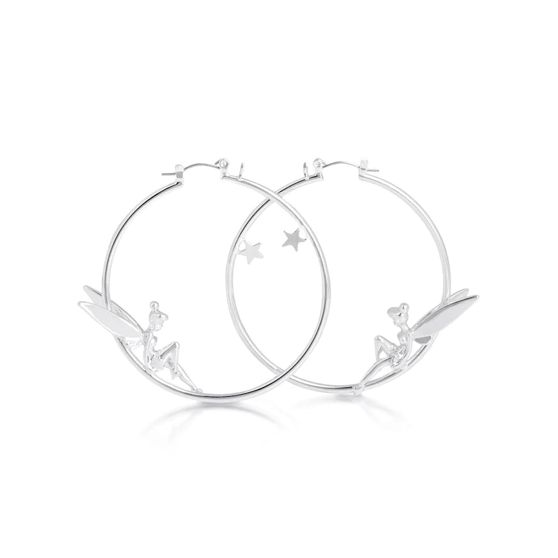 Couture Kingdom Tinker Bell Hoop Earrings in Silver | Disney | Children of the Wild