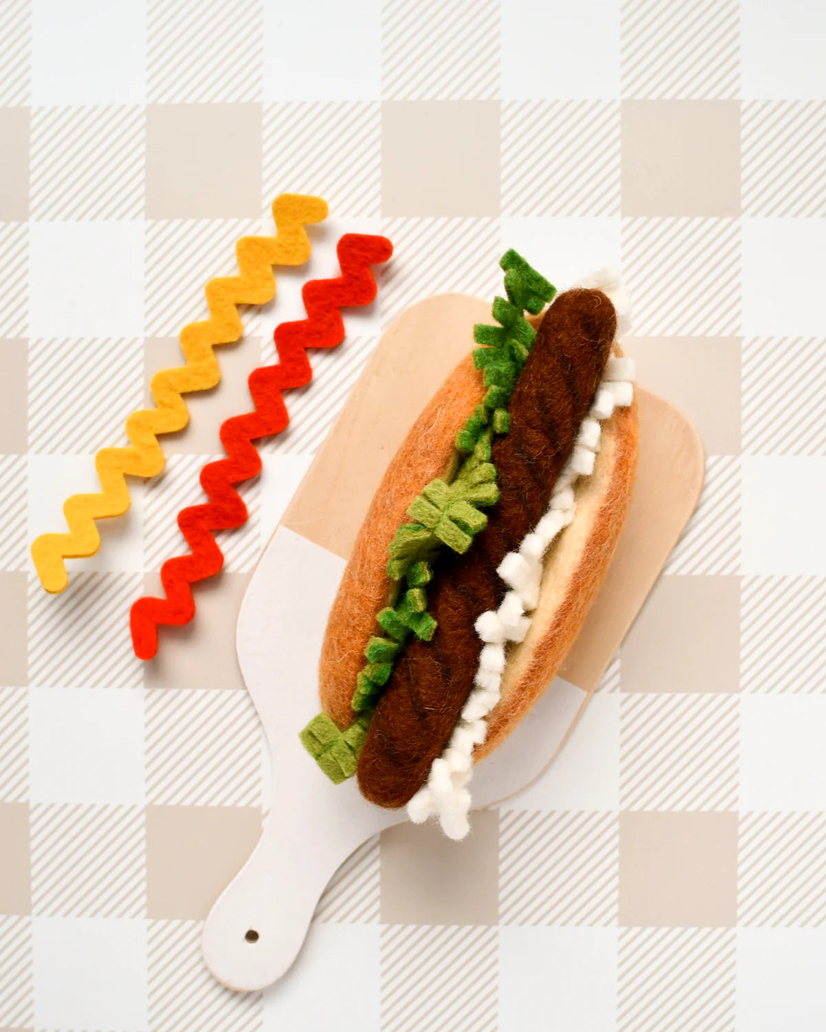 Tara Treasures Felt Hot Dog Set | Wool Felt Pretend Play  | Children of the Wild